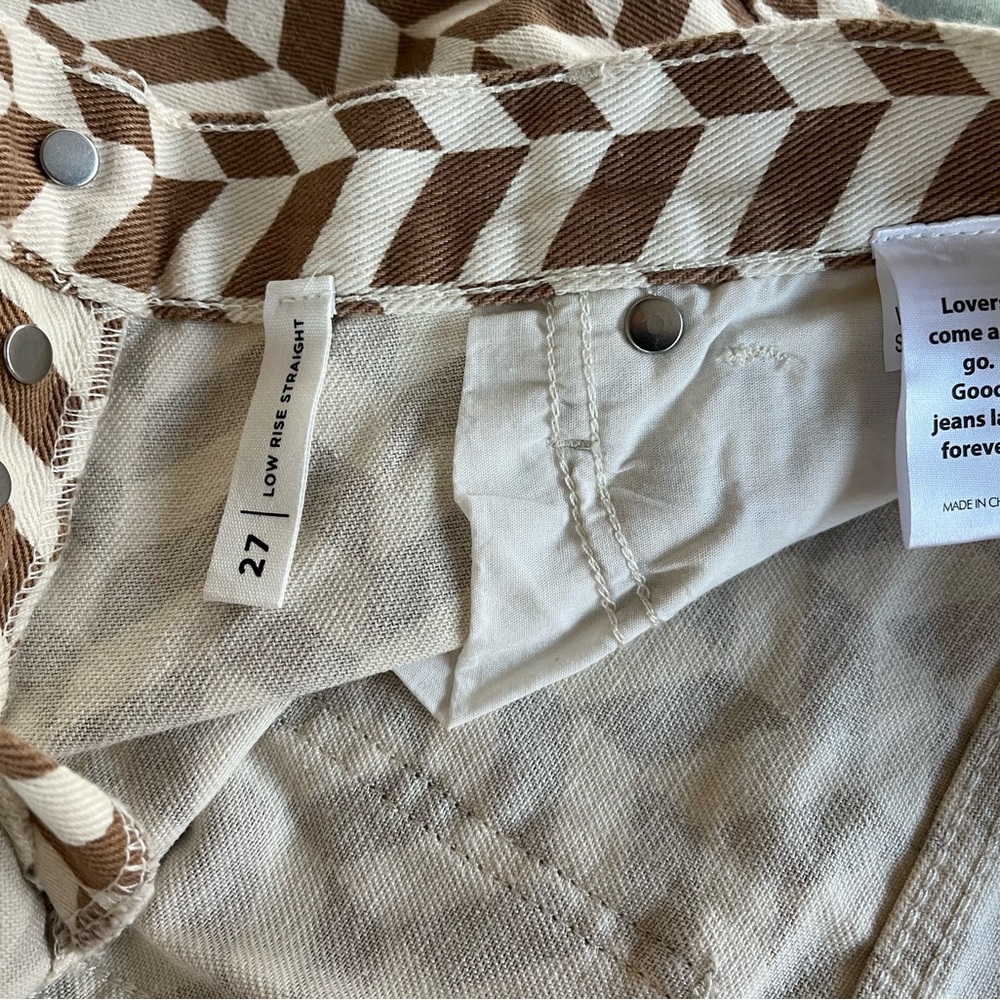 PacSun Brown and White Patterned Straight Leg Jeans - Picture 7 of 14